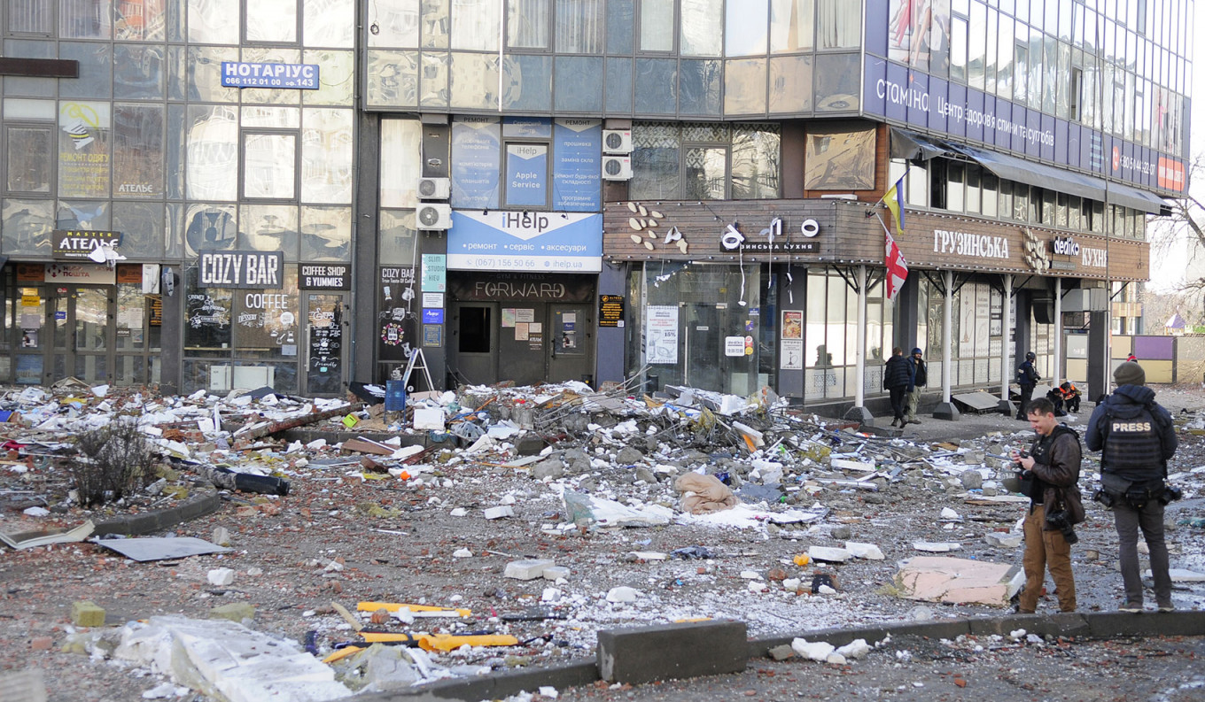 Разрушения в Киеве Украина