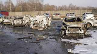 Парковка в Домодедово после атаки дронов