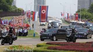 Кортеж Путина в Пхеньяне
