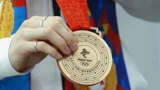 Встреча в аэропорту российских спортсменов, завоевавшими медали на Олимпийских играх в Пекине
