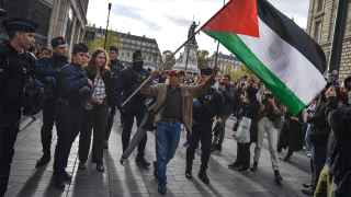 Акция в поддержу Палестины в Париже