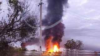 Пожар в поселке Гвардейское