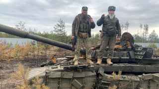 Бойцы Чеченского батальон имени Шейха Мансура, воюющего на стороне Украины