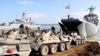 Тактические учения с подразделением бригады морской пехоты Черноморского флота в апреле 2021 года.