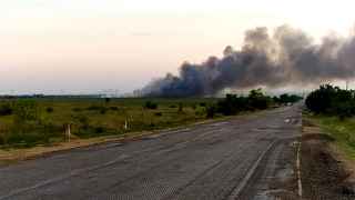 Пожар на Кировском полигоне в Крыму