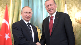 Владимир Путин и Реджеп Тайип Эрдоган во время встречи в Москве 10 марта 2017 года