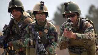 Афганские спецназовцы во время тренировки
