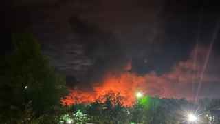 Пожар в районе аэропорта в Пскове
