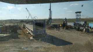 Строительство железнодорожного моста в селе Гранитное